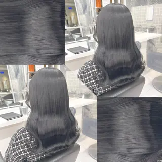 セミロング カラー ヘアアレンジ 韓国風ベージュ🤎 赤みなし🌿横浜🤎のヘアスタイル