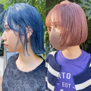 ミディアム カラー AiM 大名　似合わせカットのヘアスタイル