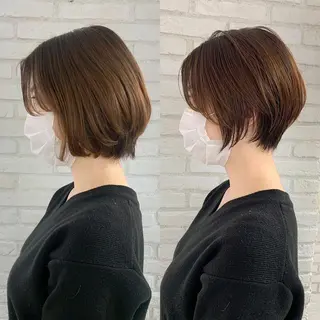 ショート カラー 伊 杏のヘアスタイル