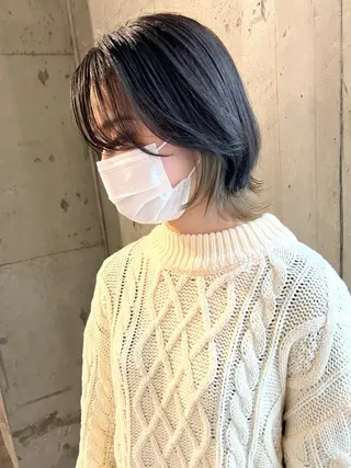 ショート カラー ヘアアレンジ lani ブリーチ /ダブルカラーのヘアスタイル