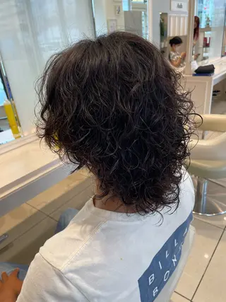 パーマ メンズ 白髪ぼかしデザイン ハイライト/宮本純登のヘアスタイル