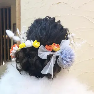 セミロング カラー ヘアアレンジ ✨🌿大人可愛い愛さ れhair🌿✨松本のヘアスタイル