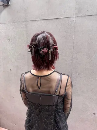 ショート ヘアアレンジ 🎗️【ヘアセット 美眉】吉川玲🎗️のヘアスタイル