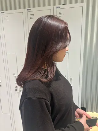 ミディアム カラー パーマ ヘアアレンジ 押切 響 のヘアスタイル