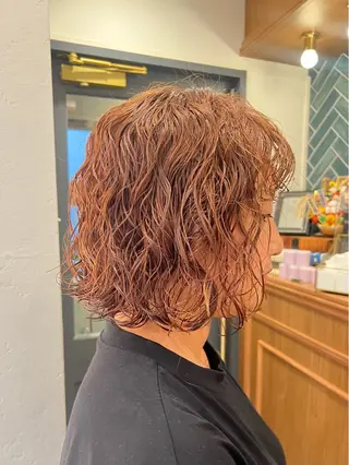 ミディアム パーマ オリーブカラー/みづ き/ボブパーマ🤍のヘアスタイル