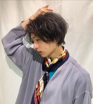 ショート カラー パーマ ヘアアレンジ メンズ [渋谷美容師] 玲弥のヘアスタイル
