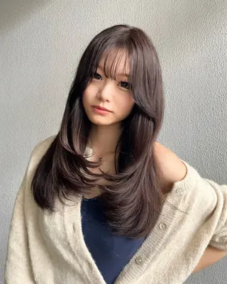 ミディアム カラー パーマ/縮毛矯正 /かわいい/せき🫧のヘアスタイル