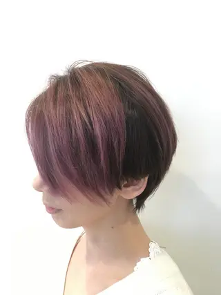 ショート カラー クロスパーマ松永裕久 似合わせカットのヘアスタイル