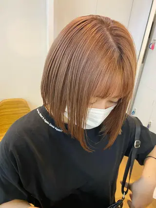 ミディアム カラー nishido ハイライト/パーマのヘアスタイル