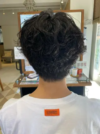 ショート カラー パーマ ヘアアレンジ メンズ メンズパーマの巨匠 鈴木純のヘアスタイル