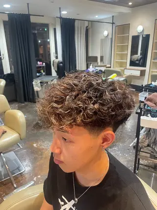 パーマ メンズ 漢眉毛/メンズパーマ /メッシュ/ヒロヤのヘアスタイル