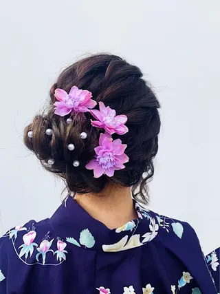 ミディアム 京都最安価エクステ muuka🦋のヘアスタイル