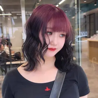 ミディアム カラー デザインカラー 🥨HAZUKiのヘアスタイル