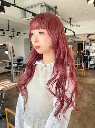 ロング カラー 暖色カラー🍒 ケアブリーチ/akiのヘアスタイル