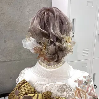 ミディアム ヘアアレンジ 卒業式お呼ばれ🕊️ ヘアセット✴︎ミキのヘアスタイル