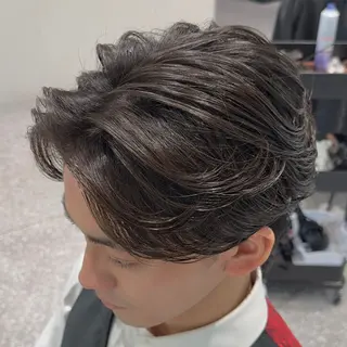 パーマ メンズ レイヤー/グレージュ メンズパーマのヘアスタイル