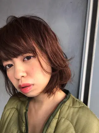 ショート カラー パーマ ヘアアレンジ 【白髪ぼかし 専門GBG】自由が丘のヘアスタイル