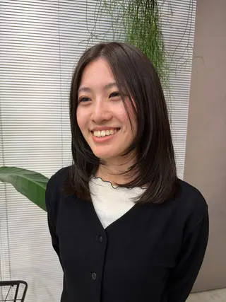 ミディアム 櫻木李紗/暖色カラー 透明感カラーのヘアスタイル