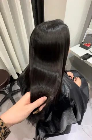 ロング 韓国風✨髪質改善✨ 縮毛矯正✨松浦知奈美のヘアスタイル