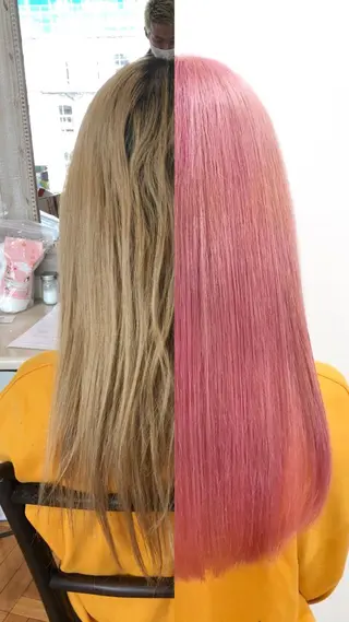 セミロング カラー ✨デザインカラー✨ ハイトーン　森貴章のヘアスタイル