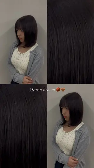 ミディアム カラー 日吉 里緒のヘアスタイル