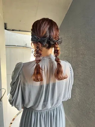 ロング ヘアアレンジ ミルクティーベージュ ブリーチ 店長 清水のヘアスタイル