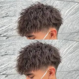 ショート カラー パーマ ヘアアレンジ メンズ キッズ 🔥メンズパーマ🔥 菅原楓のヘアスタイル