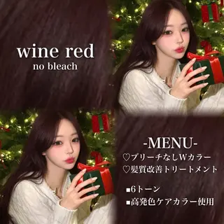 ロング カラー 💗愛され暖色💗 ピンク/レッド💗のヘアスタイル