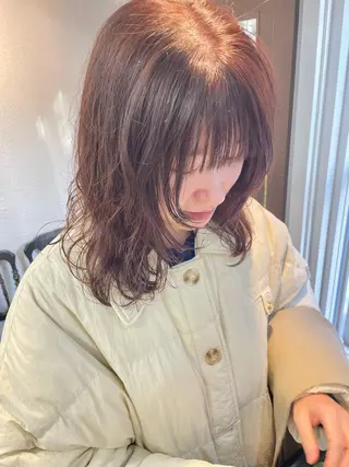 ミディアム カラー パーマ 🌼似合わせカット 🌼おぎの みき🌼のヘアスタイル