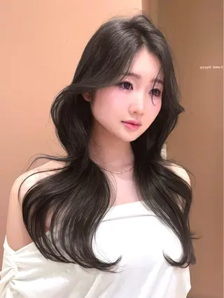 ロング 縮毛矯正/レイヤー 韓国/顔まわり/夢音のヘアスタイル