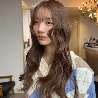 ロング カラー ヘアアレンジ 韓国×艶髪 さきのヘアスタイル