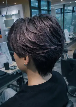 ショート カラー メンズ特化/フェザー /パーマ/伊勢元のヘアスタイル