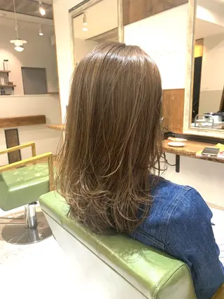 セミロング カラー rinrin 天文館のヘアスタイル