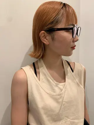 ミディアム 落合希 Olivebeigeのヘアスタイル