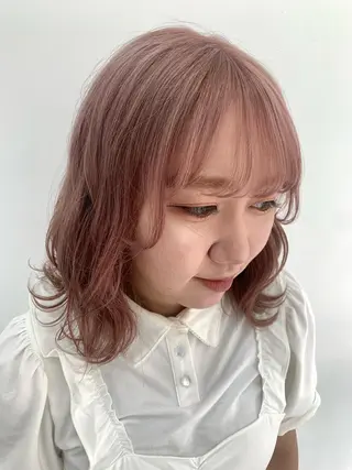 ミディアム カラー 🤍垢抜け♡透明感 カラーmoeka🤍のヘアスタイル