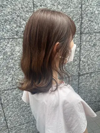 ミディアム かめい りなのヘアスタイル