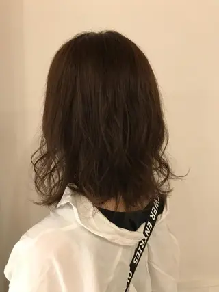 ミディアム カラー 切りっぱなしボブ ソノキユウカのヘアスタイル