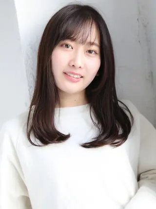 ミディアム カラー パーマ 野崎 ひかりのヘアスタイル