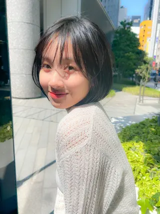 ショート カラー 顔周りレイヤー/ボブ 銀座✨中野まさひろのヘアスタイル