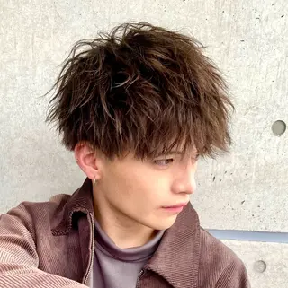 メンズ 💈フェザーパーマ 須賀俊介💈のヘアスタイル