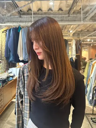 ロング カラー ヘアアレンジ REONA🪽✨薬院 レイヤーカット🫧のヘアスタイル
