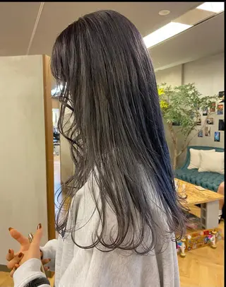 セミロング デザインカラー/ボブ ブリーチカラー/ユリのヘアスタイル