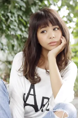 セミロング カラー パーマ 菊地 良太のヘアスタイル