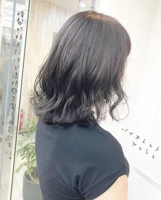 ミディアム ☀️透明感color KURO☀️のヘアスタイル