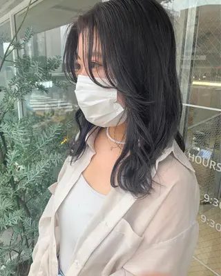 セミロング カラー 韓国ヘア／レイヤー/ 🤍ayumuのヘアスタイル