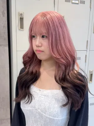 ミディアム カラー ヘアアレンジ 【🥀履歴修正🥀】 ハイトーン職人/拓真のヘアスタイル