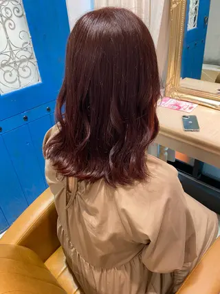 ミディアム カラー ブリーチなし/暖色/ 透明感/ririkaのヘアスタイル