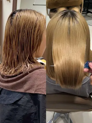 ミディアム パーマ 髪質改善・縮毛・ 艶髪カラー　Maruのヘアスタイル