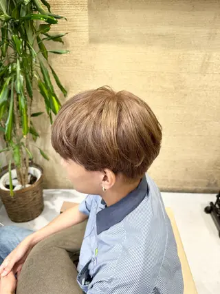 ショート メンズ ブリーチなしwカラー /艶カラー/oukaのヘアスタイル