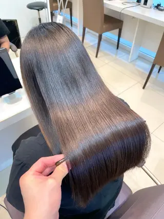 セミロング パーマ 学割 悟 韓国風艶髪縮毛矯正のヘアスタイル